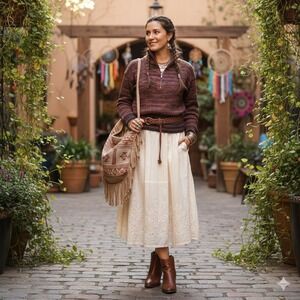 John + Jenn Micah Atlas Quarter-Zip Sweater Black Brown Marled Size X Small $140